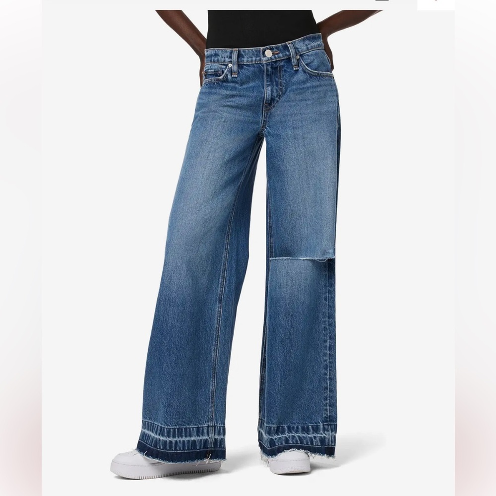 NWT Hudson Freya Mid-Rise Wide Leg Distressed Skater Jeans Sz 30
